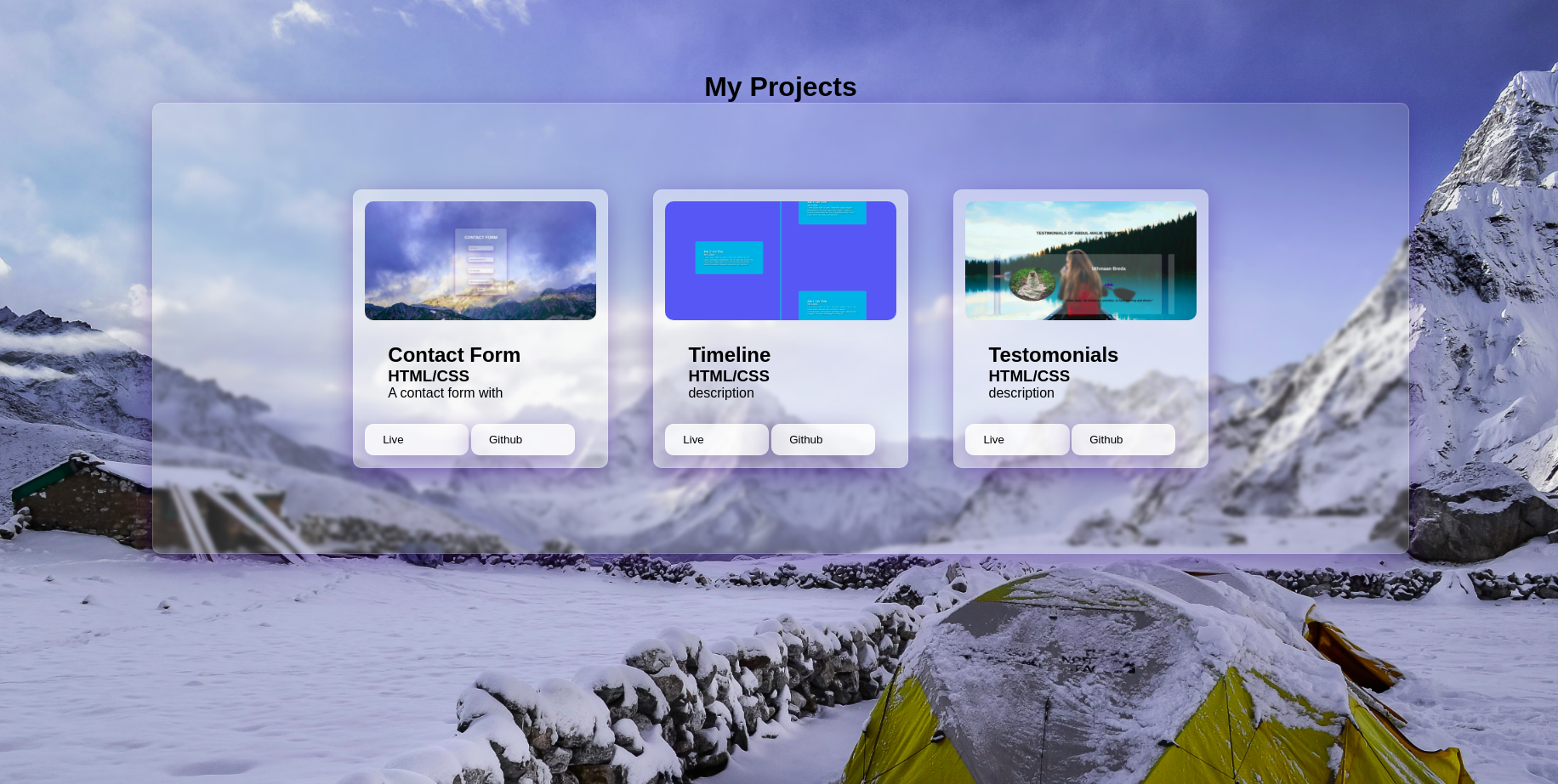 PICTURE OF MY proj card